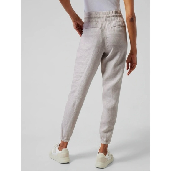 NWOT Athleta Cabo Linen Joggers Micro Cheetah Print - Picture 11 of 16